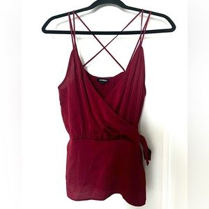 Red Strappy Express Tank. Size: Medium